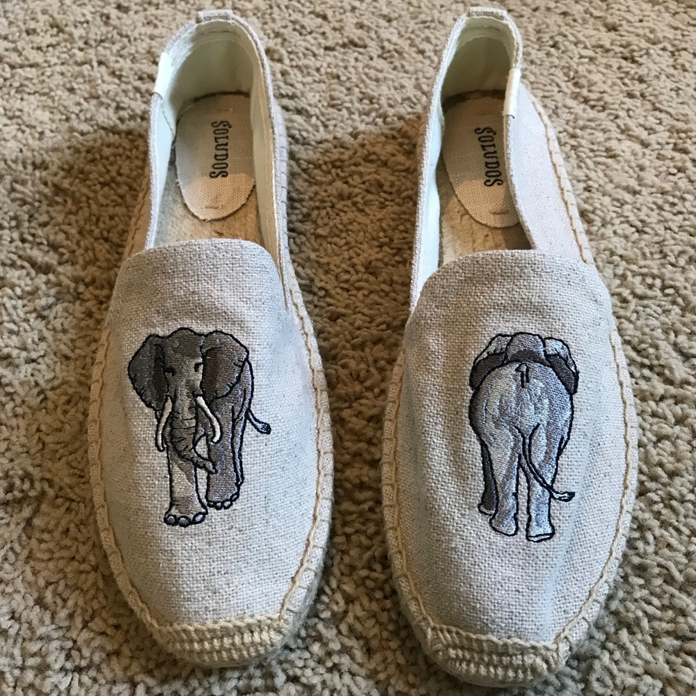 Soludos Elephant Embroidered Smoking Slipper sz 8
